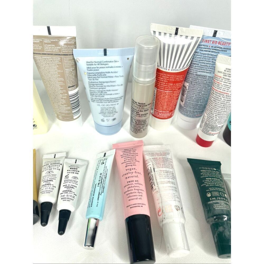 Luxury Skincare Travel Lot 21pc Tata Harper Chanel Estée Lauder FAB Skyn Veriphy - Picture 6 of 8